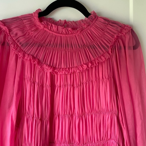 Ulla Johnson Silk Emmeline Pleated Minidress Size 2 - Picture 4 of 10
